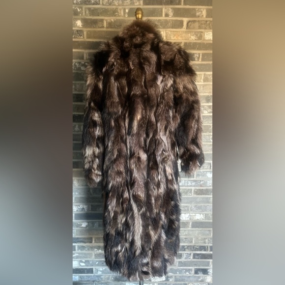 Vintage Berman Genuine Pieced Raccoon Fur Long Coat - Picture 3 of 16